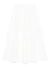 Liu •jo White Cotton Midi Skirt In White