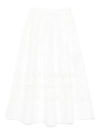 LIU •JO LIU JO WHITE COTTON MIDI SKIRT