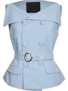 Liu •jo Liu Jo Sky Blue Jacket With Structured Silhouette And Peplum Hem In Blue