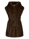 Liu •jo Fur Coat Liu Jo Woman Color Cocoa In Brown