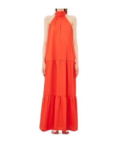 Liu •jo Sleeveless Dress In Orange