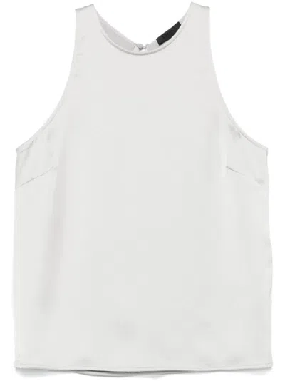Liu •jo Liu Jo Sleeveless Grey Top With Rear Button In Gray