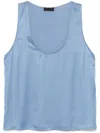 Liu •jo Sleeveless Light Blue Satin Top In Blue