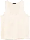 Liu •jo Sleeveless Satin Top With Wide Neckline In Neutral