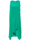 Liu •jo Sleeveless Silk Midi Dress In Green