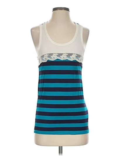 Pre-owned Liu •jo Sleeveless Top Teal Halter Neckline Tops