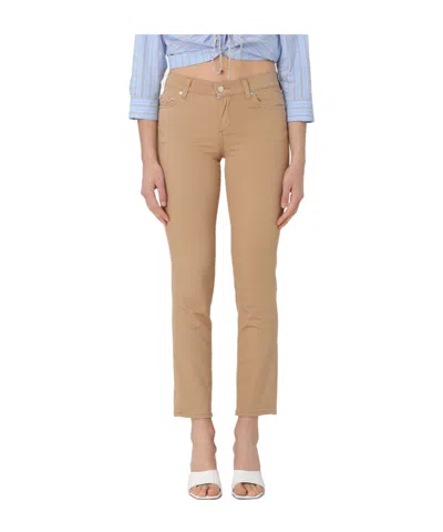 Liu •jo Liu Jo Slim-fit Cropped Denim Jeans In Brown