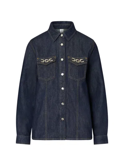 Liu •jo Slim Fit Denim Shirt In Blue