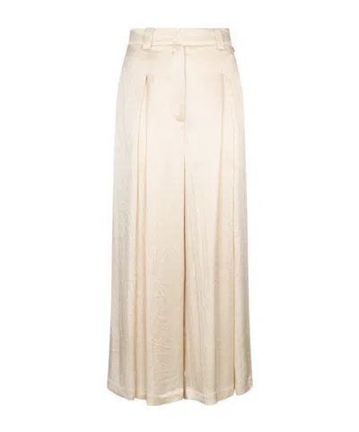 Liu •jo Slits Creased Palazzo Pants In Neutral