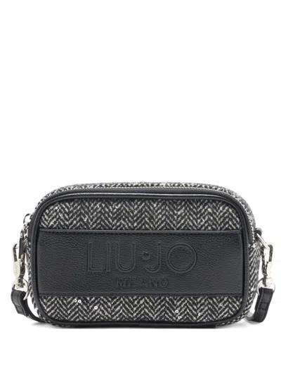 Liu •jo Small Chevron Bag With Sequins In Black