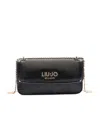 Liu •jo Small Lizard Effect Chain Satchel In Black