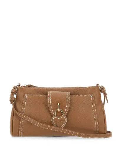 Liu •jo Small Heart-lock Crossbody Bag In White