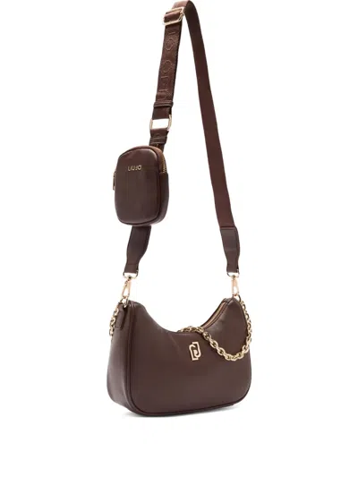 Liu •jo Small Hobo Bag With Chain In Brown