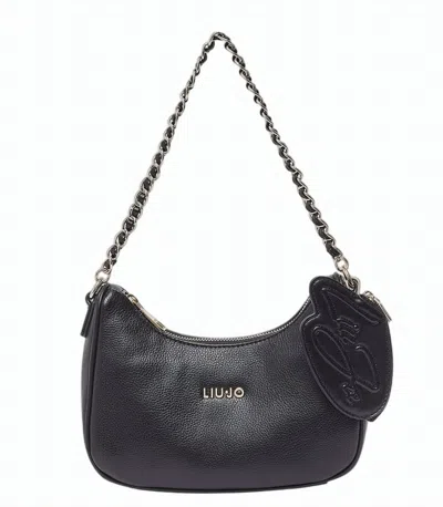 Liu •jo Small Hobo Chain Shoulder Bag In Black