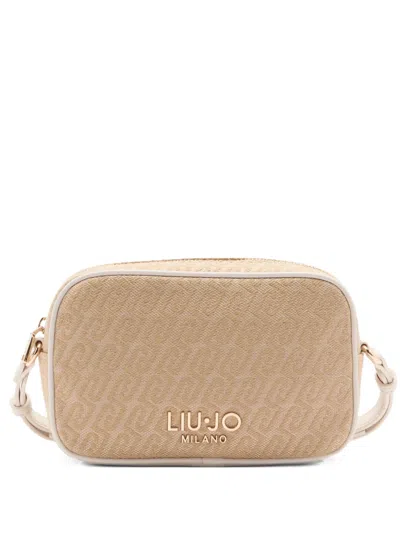 Liu •jo Small Jacquard Logo Crossbody Bag In Neutral