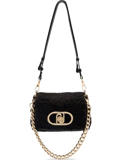 Liu •jo Small Lapuffy Embroidered Crossbody Bag In Black