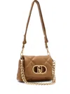 Liu •jo Small Lapuffy Matelassé Chain-strap Shoulder Bag In Brown