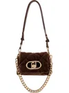 Liu •jo Liu Jo Quilted Shoulder Bag With Gold-tone Chain Strap In Brown