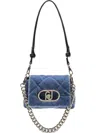 Liu •jo Liu Jo Quilted Shoulder Bag With Metal Logo And Versatile Straps In Blue