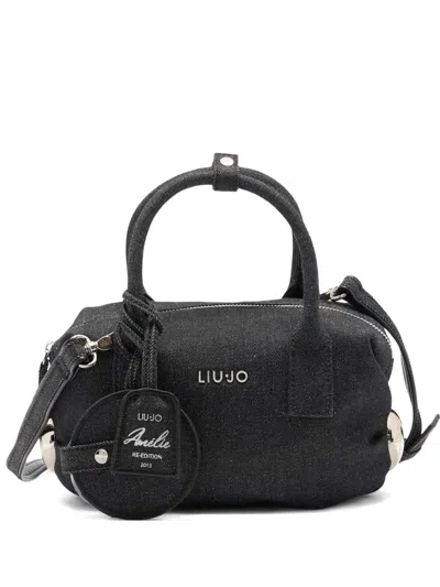 Liu •jo Small Charm Tote Bag In Black