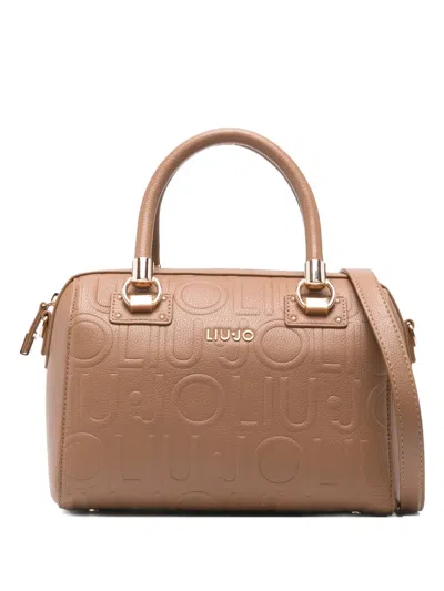 Liu •jo Small Logo-embossing Tote Bag In Brown