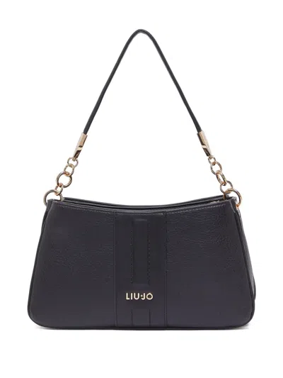 Liu •jo Small Logo-lettering Shoulder Bag In Black