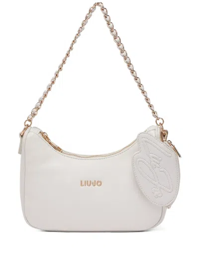 Liu •jo Small Logo-lettering Shoulder Bag In White