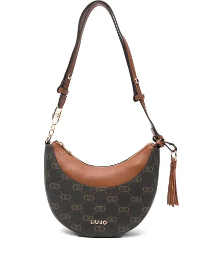 Liu •jo Small Logo-plaque Shoulder Bag In Brown