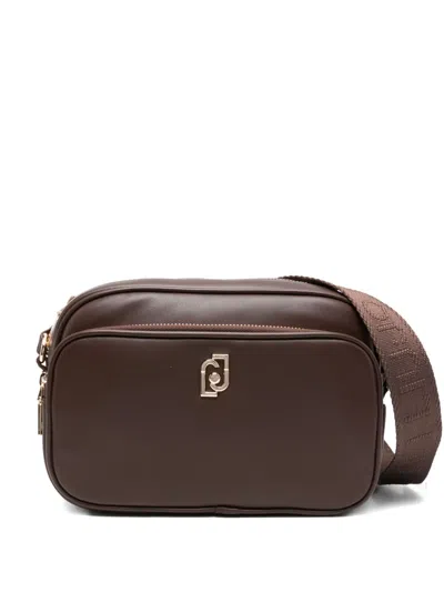 Liu •jo Small Logo-plaque Zip-fastening Cross-body Bag In Brown