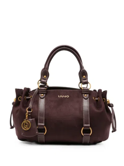 Liu •jo Small Logo-plaque Tote Bag In Burgundy