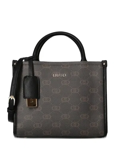 Liu •jo Small Monogram-pattern Tote Bag In Gray