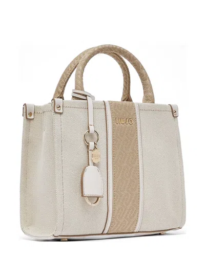 Liu •jo Small Patterned-jacquard Tote Bag In Neutral