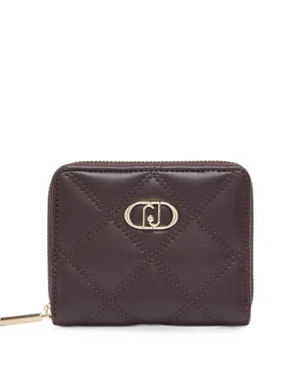 Liu •jo Small Quilted Wallet In Brown