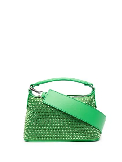 Liu •jo Small Rhinestone-embellished Satchel In Green