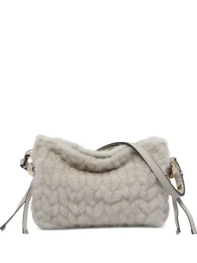 Liu •jo Small Riccy Bag In Faux Fur In White