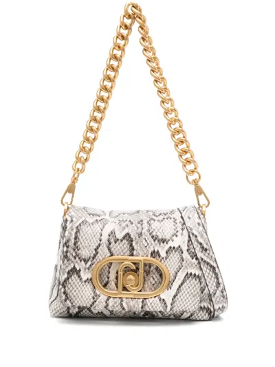 Liu •jo Small Snakeskin-print Cross Body Bag In White