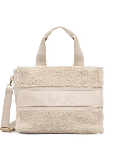 Liu •jo Small Teddy Tote Bag In Nude