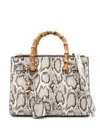 Liu •jo Liu Jo Small Tote Bag With Snake Print In Grey