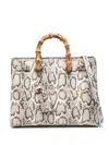 Liu •jo Snakeskin-printed Tote Bag In ニュートラル