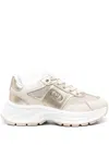 Liu •jo Liu Jo Beige And Gold 'eva' Sneakers With Logo In Beige