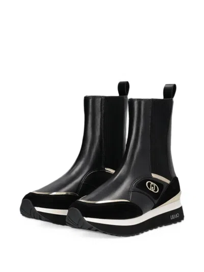 Liu •jo Sneakers Boots In Leather In Black