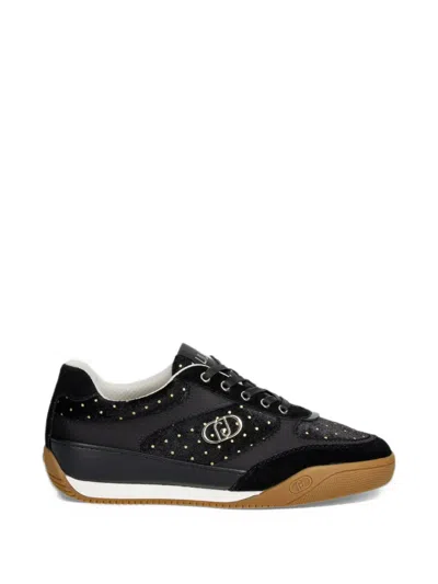 Liu •jo Sneakers In Velvet Polka-dot In Black