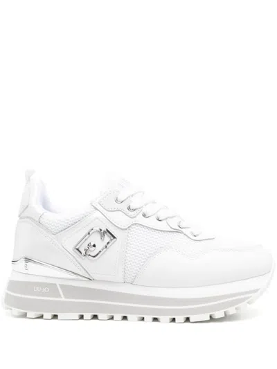 LIU •JO LIU JO WHITE PLATFORM 'MAXI WONDER' SNEAKERS