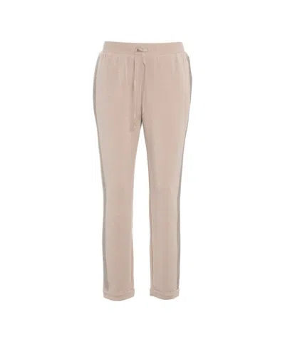 Liu •jo Soft Fabric Jogging Pants With Drawstring In Neutral