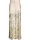 Liu •jo Flared Wide Leg Trousers With Tropical Print In Multicolour
