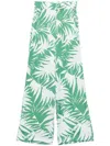 Liu •jo Liu Jo Soft Trousers With Green And White Print In Multi