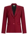Liu •jo Gemstone-embellished Two-button Blazer In Red