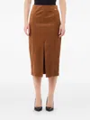 Liu •jo Split-front Skirt In Brown