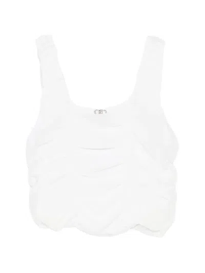 Liu •jo Kids' Square-neck Top In White