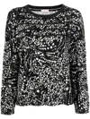 Liu •jo Star-print Lurex-detail Jumper In Black